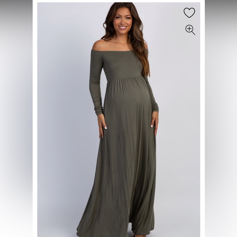 Pinkblush Maternity Maxi Dress Olive Green